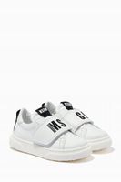 Trampki z logo ze skóry MSGM white 72511 roz.38