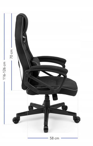 Fotel gamingowy biurowy Knight materiałowy SENSE7 na Arena.pl