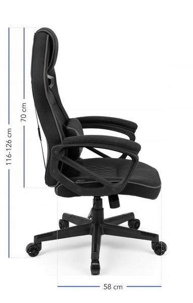 Fotel gamingowy biurowy Knight materiałowy SENSE7 zdjęcie 6