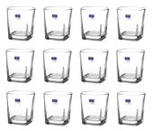 Szklanka do whisky drinków 250 ml kwadratowa bezbarwna komplet 12 sztuk
