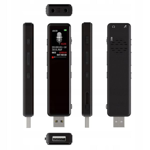 Szpiegowski Dyktafon cyfrowy 1536Kbps 8GB detekcja zdjęcie 12