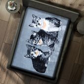 Gruby Koc Akrylowy 160X210 Koty Szary 18790