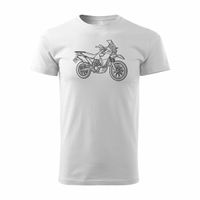Koszulka motocyklowa z motocyklem na motor Kawasaki KLR męska biała REGULAR XL