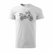 Koszulka motocyklowa z motocyklem na motor Kawasaki KLR męska biała REGULAR S