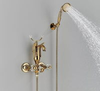 Bateria wannowa złota prysznic łabędź armatura do łazienki