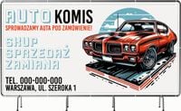 BANER REKLAMOWY 200x100 cm projekt w cenie KOMPLEKSOWE AUTO KOMIS