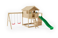 Plac zabaw ogrodowy DUMO Wesoła Strefa z huśtawkami i zjeżdżalnią wodną