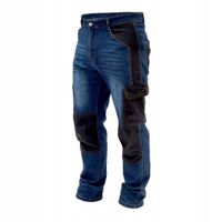 DEDRA SPODNIE JEANS DŻINSY ROBOCZE DENIM WZMOCNIONE DO PASA BH45SP ROZ. XXL