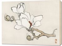 Obraz 90x70cm Magnolia, Kōno Bairei Japoński Vintage do Salonu