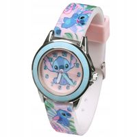 DISNEY Stitch Dziecięcy ZEGAREK KWARCOWY na rękę, ANALOGOWY do nauki