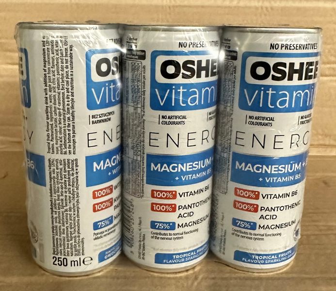 Oshee Vitamin Energy Magnez + B6 owoce tropikalne 250ml - karton zdjęcie 1
