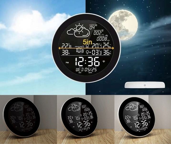 STACJA POGODY POGODOWA WIFI METEOROLOGICZNA TUYA ZEGAR 3 CZUJNIKI SMART zdjęcie 3