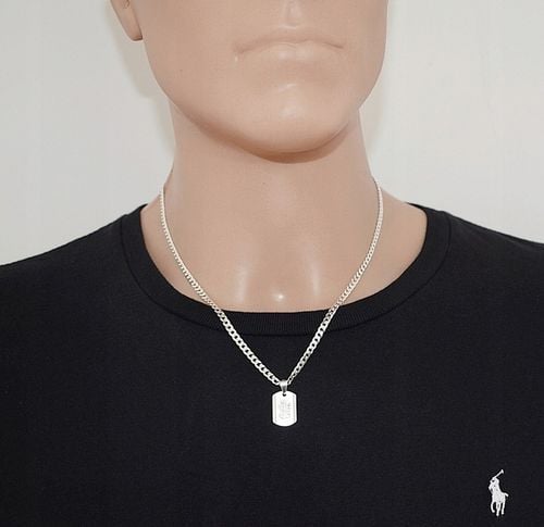 Łańcuszek Srebrny Diamentowany 3,80 mm z Medalikiem pr 925 Grawer Gratis na Arena.pl