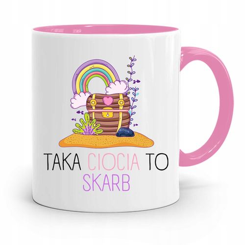 Kubek Różowy Dla Cioci Taka Ciocia To Skarb! Z Nadrukiem Ze Zdjęciem na Arena.pl