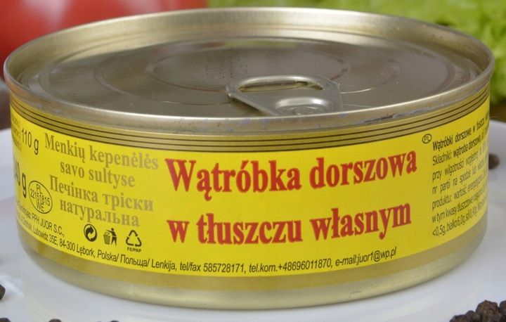 WĄTRÓBKA DORSZOWA W TŁUSZCZU WŁASNYM 240G x5 SZTUK zdjęcie 1