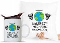 Zestaw Poduszka + Kubek Dla Mechanika Prezent Z Nadrukiem Ze Zdjęciem