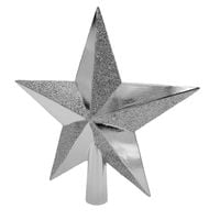 GWIAZDA CHOINKOWA SREBRNA CZUBEK NA CHOINKĘ SZPIC DEKORACYJNY 20 cm