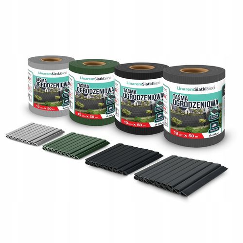 TAŚMA OGRODZENIOWA 19cmx50m +UV OSŁONA NA OGRODZENIA PANELOWE PŁOT SZARA na Arena.pl