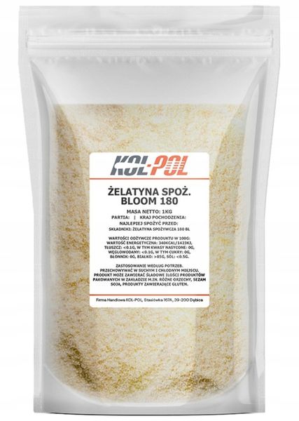 ŻELATYNA SPOŻYWCZA 180 BLOOM 2,5kg Na stawy jakość | KOL-POL zdjęcie 2
