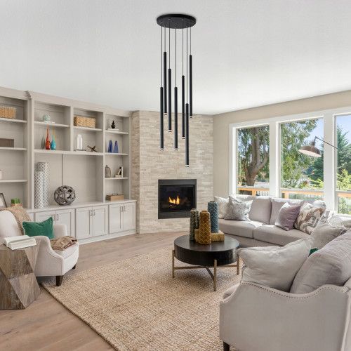 LAMPA SUFITOWA LED 7X G9 CZARNA MATOWA OKRĄGŁA ŻYRANDOL na Arena.pl