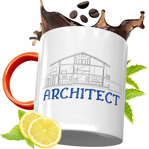 Kubek Pomarańczowy Dla Architekta Prezent Z Nadrukiem Ze Zdjęciem na Arena.pl