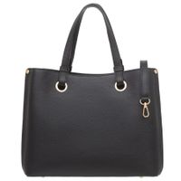 VERA PELLE torebka damska skórzana klasyczna z paskiem na ramię V671 czarna