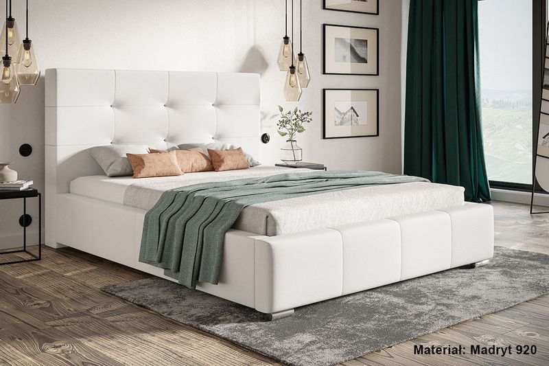 Łóżko tapicerowane LUX 5 160x200 ze  Stelażem i pojemnikiem zdjęcie 5