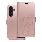 Kabura MEZZO Book do SAMSUNG A56 5G teddy bear złoty róż