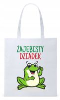 Dla Dziadka Na Prezent Torba Eco Biała Shopper Z Nadrukiem Ze Zdjęciem