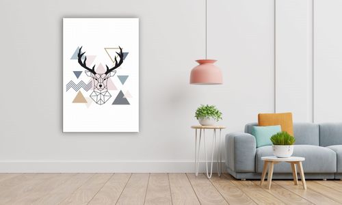 OBRAZ NA PŁÓTNIE 026 Geometryczny jelonek 30x40cm na Arena.pl