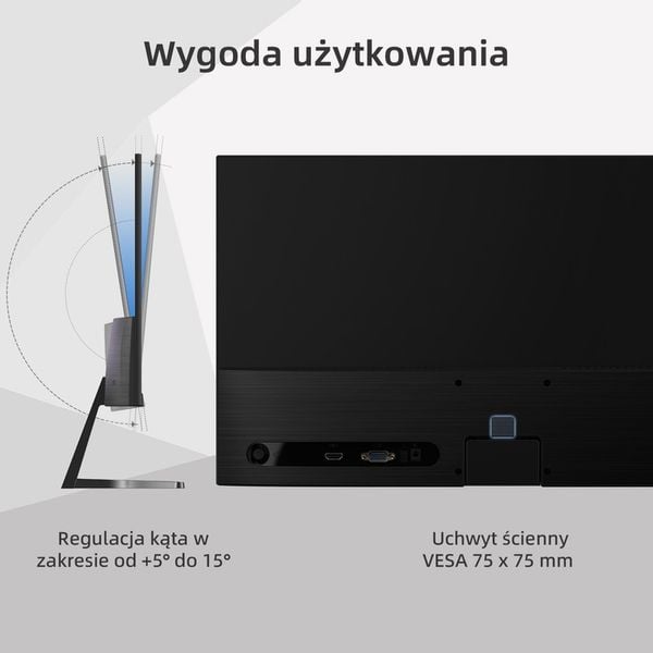 Monitor Bezramkowy 22" CHiQ 22F650,100 Hz + FreeSync, FHD PC zdjęcie 5