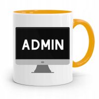 Kubek Żółty Informatyka Programisty Admin Prezent Z Nadrukiem Ze Zdjęciem