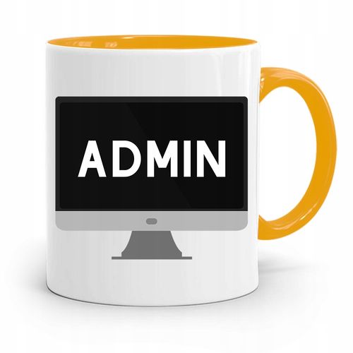 Kubek Żółty Informatyka Programisty Admin Prezent Z Nadrukiem Ze Zdjęciem na Arena.pl