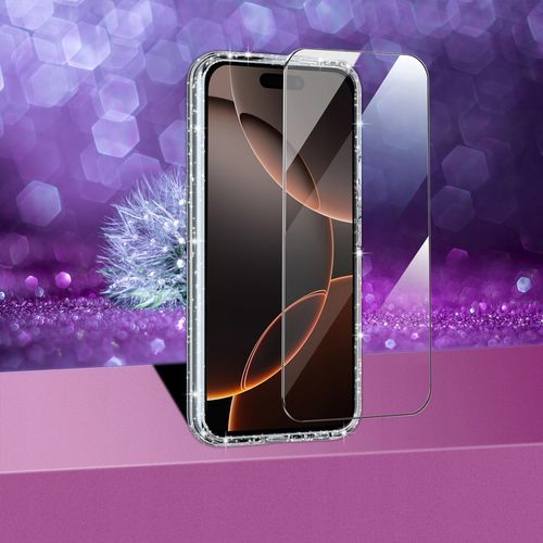 Etui do iPhone 16 Pro Max SILIKONOWE BROKAT clear CASE + SZKŁO OCHRONNE 9H na Arena.pl