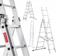 Drabina aluminiowa 3x6 stopni wielofunkcyjna produkt POLSKI hak GRATIS