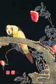 Plakat 67,5x100cm Parrot on the Branch, Jakuchu Japoński Vintage