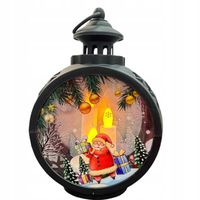 ŚWIECA MIKOŁAJ ŚWIĄTECZNA DEKORACJA LED LAMPION DUŻA CZARNA 25CM TH 005