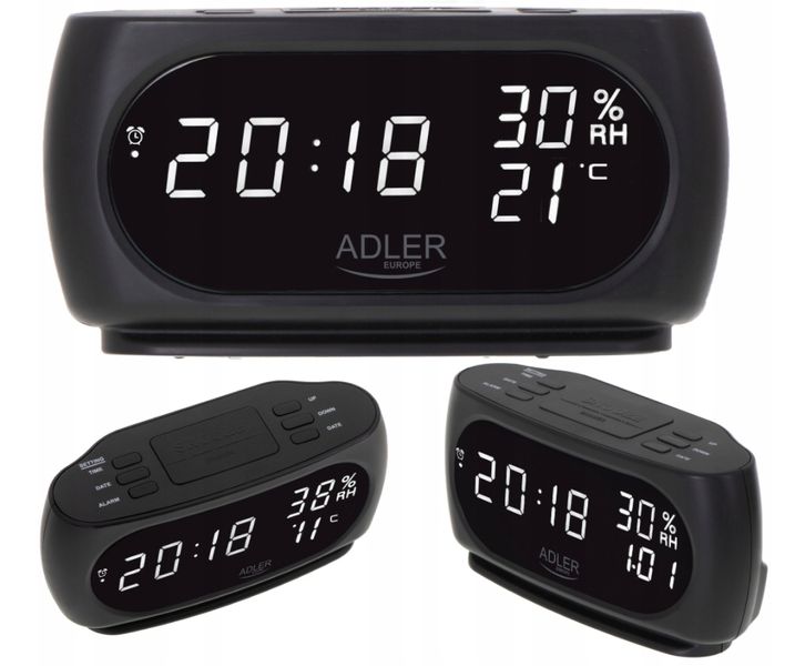 Zegar Budzik Elektroniczny Termometr Wilgotność zdjęcie 1