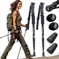 KIJE TREKKINGOWE KIJKI DO CHODZENIA PO GÓRACH NORDIC WALKING ROZSUWANE 2SZT