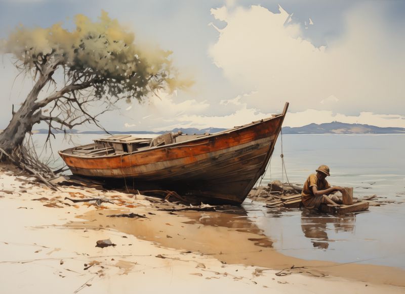 Plakat 55x40cm Spokój Przybrzeża zdjęcie 1