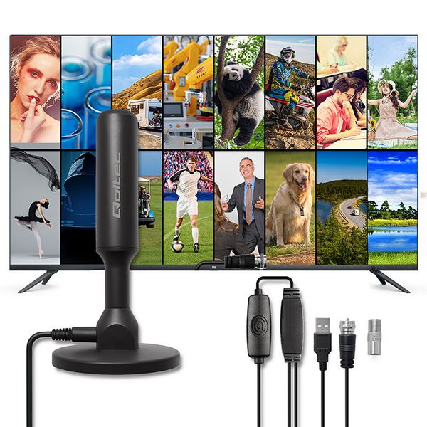 Antena DVB-T2 Qoltec 4K, 28dBi, 5m, Wzmacniacz zdjęcie 5
