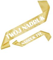 Szarfa złota z Twoim nadrukiem w kolorze białym - przód + tył