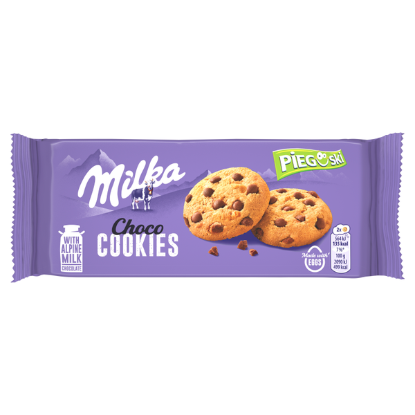 Milka Pieguski Choco Cookies Ciasteczka z kawałkami czekolady 135 g zdjęcie 1