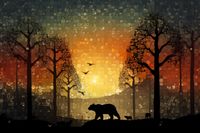 Plakat 45x30cm Zachód w Dzikim Lesie