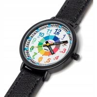 Zegarek dziecięcy Kiddus Time Teacher w języku polskim, czarny