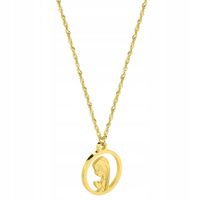 Łańcuszek pozłacany medalik komunijny matka boska komunię chrzest stal 316L