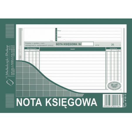 DRUK 416-3 NOTA KSIĘGOWA A5 zdjęcie 1