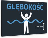 Tabliczka znak informacyjny 30x20 Antracyt GŁĘBOKOŚĆ Dibond NADRUK UV