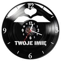 Zegar ścienny z płyty winylowej Milosc z imieniem 1166.14