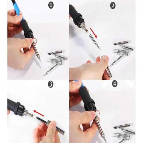 Lutownica kolbowa oporowa precyzyjna 60w 200-450°c zestaw odssysacz do cyny na Arena.pl